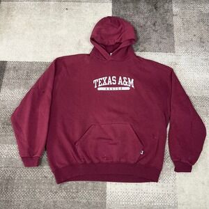 Vintage Russell Athletic Texas A&M Aggies Hoodie Maroon Mens XXL Pullover